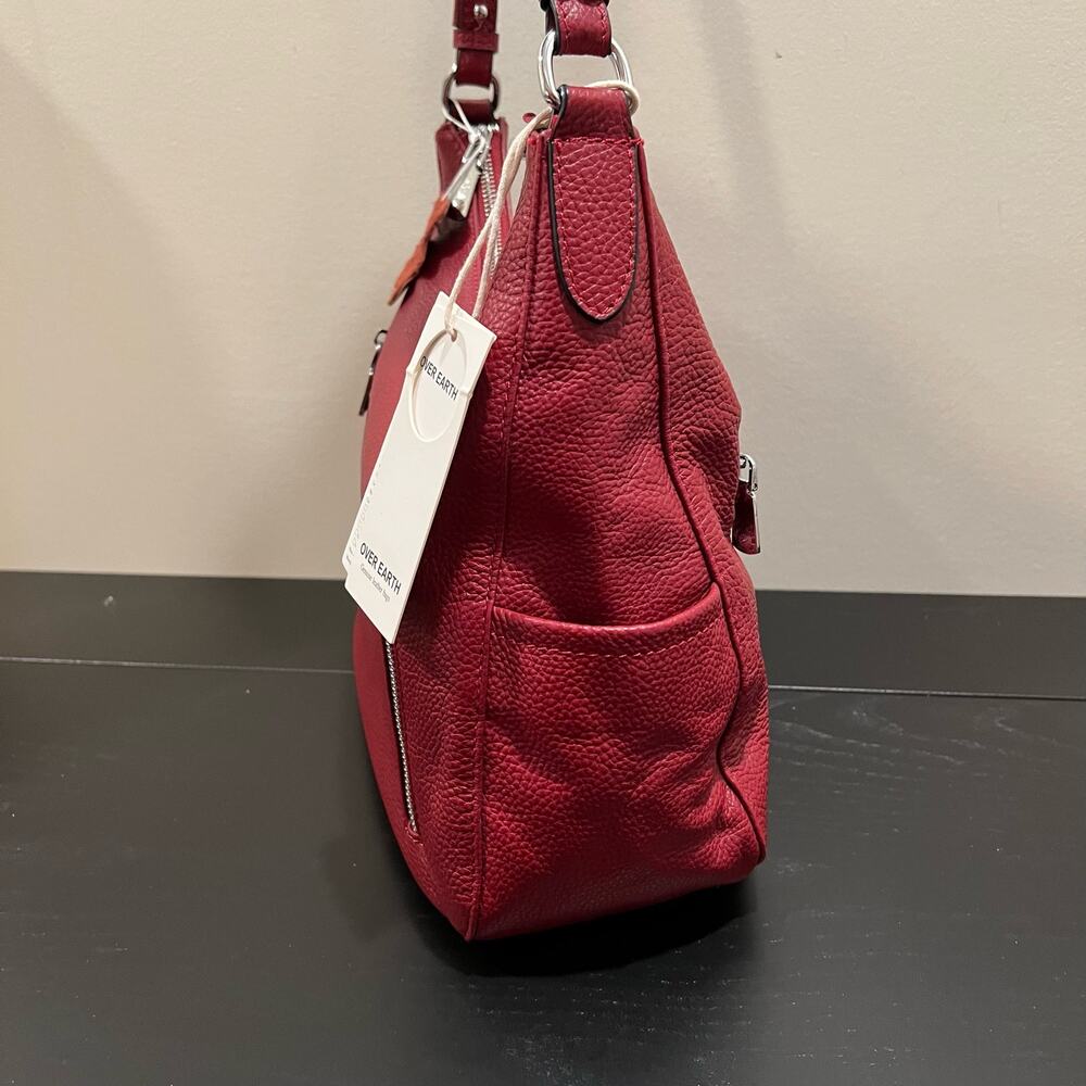 NWT Over Earth Leather Shoulder Hobo Bag Purse - Picture 10 of 16
